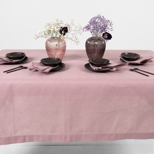 Nappe de table rose poudrée – Image 2